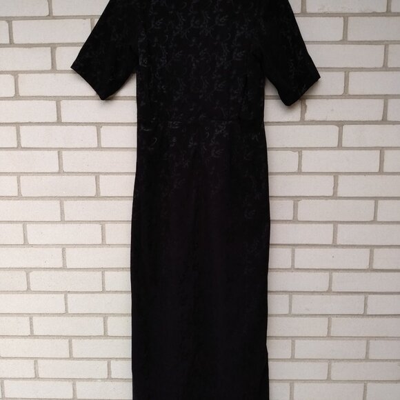 Amish Mennonite Cape Dress 36"B 30"W FORMAL Handmade Black Reverse Satin Party - Picture 6 of 7